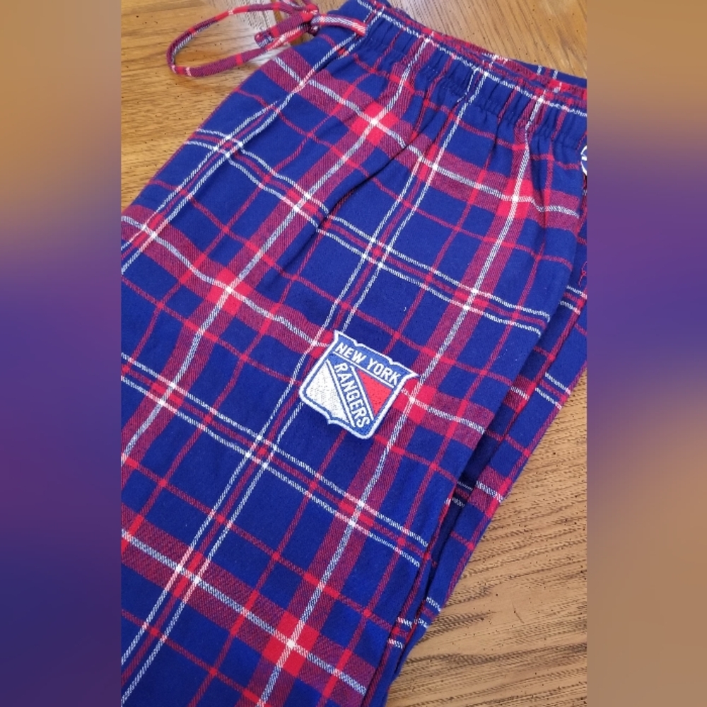 NY Rangers Hockey Flannel Sleep Lounge Pants Size M NEW